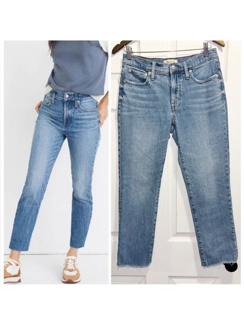 Madewell Mid Rise Perfect Vintage Jeans Raw Hem Size 26